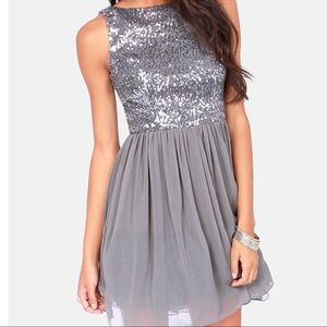 BB Dakota Grey Sequin Dress